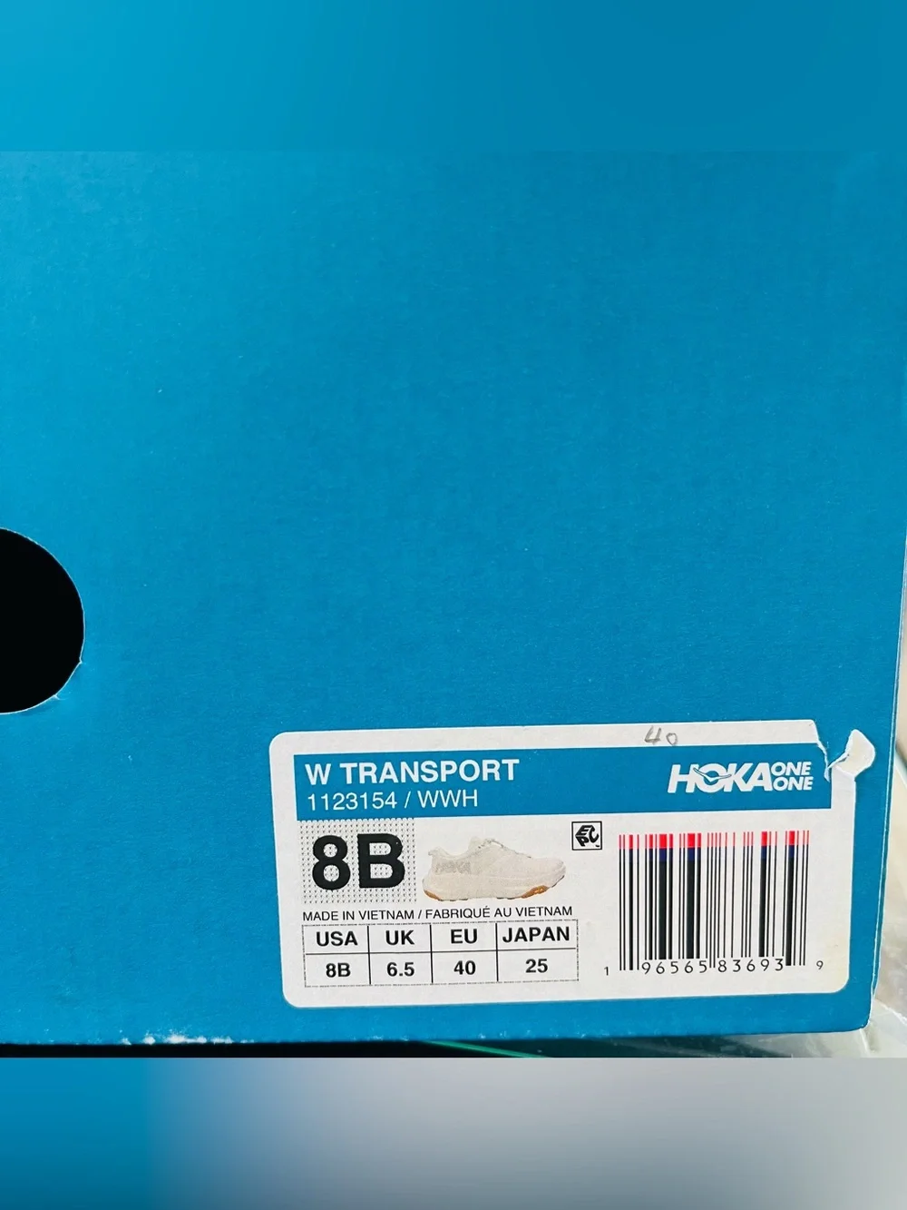 Sz 8 Hoka One One Women's Transport 1123154/WWH White